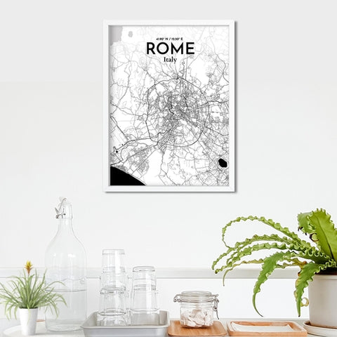 Rome City Map Poster – Detailed Art Print of Rome Italy, Italian City Map Art for Home Decor, Office Decor, and Unique Gifts