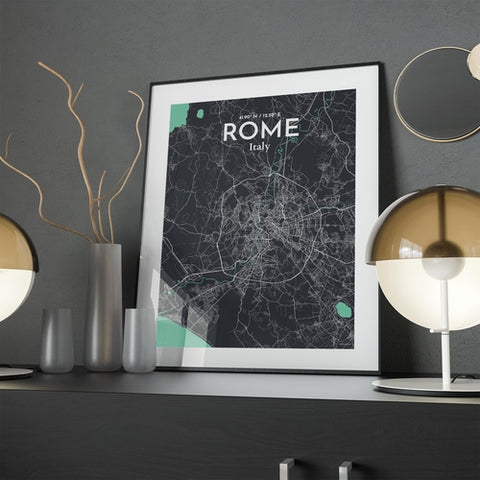 Rome City Map Poster – Detailed Art Print of Rome Italy, Italian City Map Art for Home Decor, Office Decor, and Unique Gifts