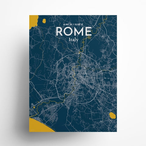 Rome City Map Poster – Detailed Art Print of Rome Italy, Italian City Map Art for Home Decor, Office Decor, and Unique Gifts