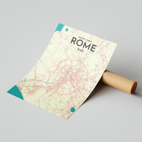 Rome City Map Poster – Detailed Art Print of Rome Italy, Italian City Map Art for Home Decor, Office Decor, and Unique Gifts