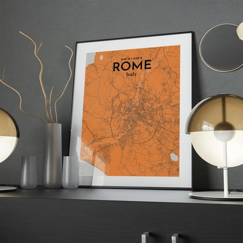 Rome City Map Poster – Detailed Art Print of Rome Italy, Italian City Map Art for Home Decor, Office Decor, and Unique Gifts