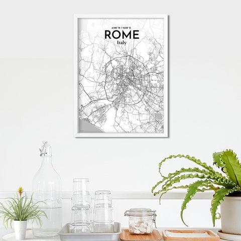 Rome City Map Poster – Detailed Art Print of Rome Italy, Italian City Map Art for Home Decor, Office Decor, and Unique Gifts