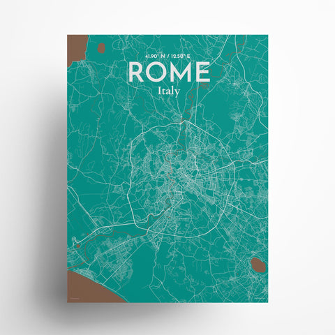 Rome City Map Poster – Detailed Art Print of Rome Italy, Italian City Map Art for Home Decor, Office Decor, and Unique Gifts