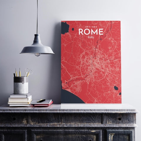 Rome City Map Poster – Detailed Art Print of Rome Italy, Italian City Map Art for Home Decor, Office Decor, and Unique Gifts