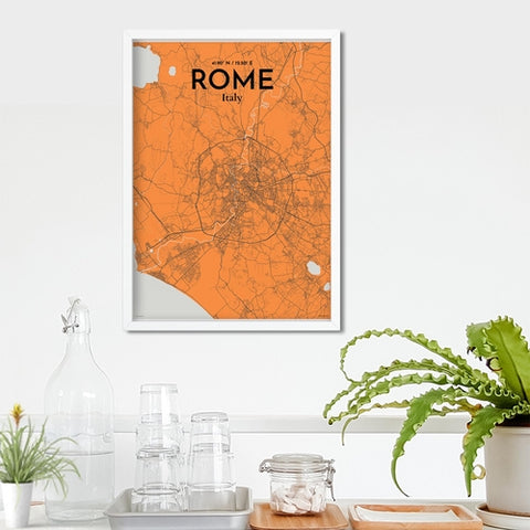 Rome City Map Poster – Detailed Art Print of Rome Italy, Italian City Map Art for Home Decor, Office Decor, and Unique Gifts