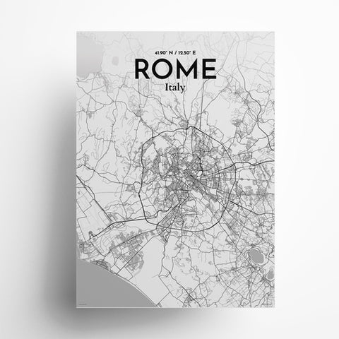 Rome City Map Poster – Detailed Art Print of Rome Italy, Italian City Map Art for Home Decor, Office Decor, and Unique Gifts