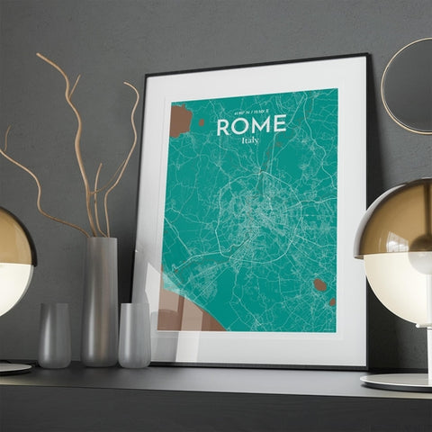 Rome City Map Poster – Detailed Art Print of Rome Italy, Italian City Map Art for Home Decor, Office Decor, and Unique Gifts