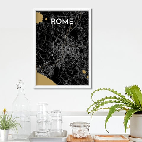 Rome City Map Poster – Detailed Art Print of Rome Italy, Italian City Map Art for Home Decor, Office Decor, and Unique Gifts