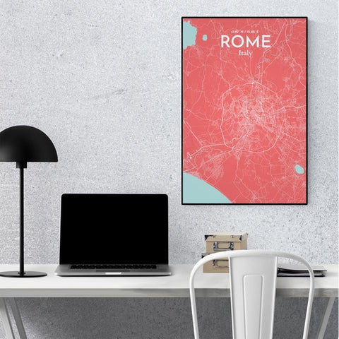 Rome City Map Poster – Detailed Art Print of Rome Italy, Italian City Map Art for Home Decor, Office Decor, and Unique Gifts