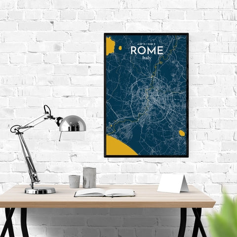 Rome City Map Poster – Detailed Art Print of Rome Italy, Italian City Map Art for Home Decor, Office Decor, and Unique Gifts