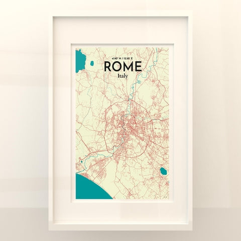 Rome City Map Poster – Detailed Art Print of Rome Italy, Italian City Map Art for Home Decor, Office Decor, and Unique Gifts