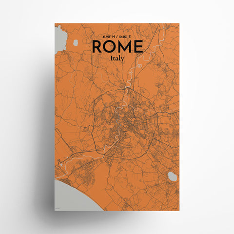 Rome City Map Poster – Detailed Art Print of Rome Italy, Italian City Map Art for Home Decor, Office Decor, and Unique Gifts