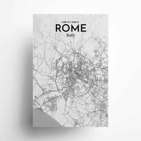 Rome City Map Poster – Detailed Art Print of Rome Italy, Italian City Map Art for Home Decor, Office Decor, and Unique Gifts