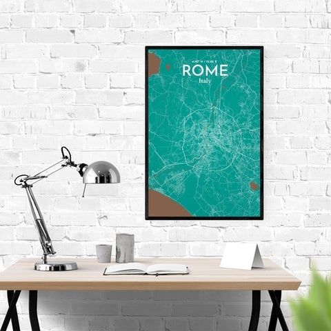 Rome City Map Poster – Detailed Art Print of Rome Italy, Italian City Map Art for Home Decor, Office Decor, and Unique Gifts