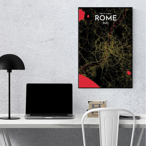 Rome City Map Poster – Detailed Art Print of Rome Italy, Italian City Map Art for Home Decor, Office Decor, and Unique Gifts