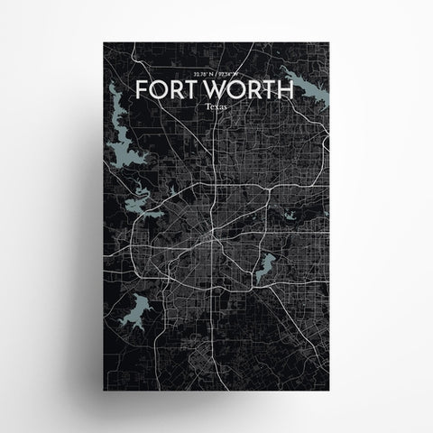 Fort Worth City Map Poster – Detailed Art Print of Fort Worth, Texas for Home Decor, Office Decor, Travel Art, and Unique Gifts