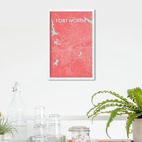 Fort Worth City Map Poster – Detailed Art Print of Fort Worth, Texas for Home Decor, Office Decor, Travel Art, and Unique Gifts