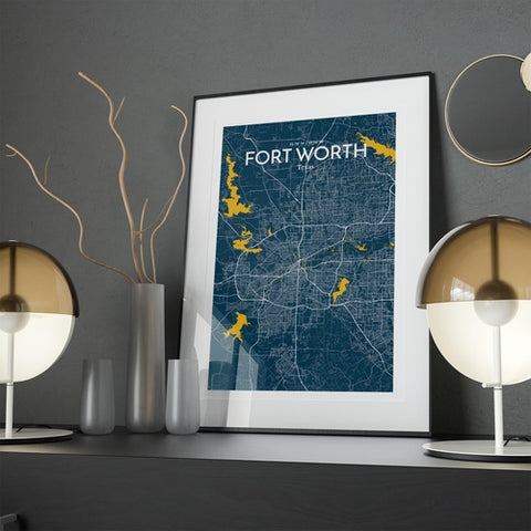 Fort Worth City Map Poster – Detailed Art Print of Fort Worth, Texas for Home Decor, Office Decor, Travel Art, and Unique Gifts