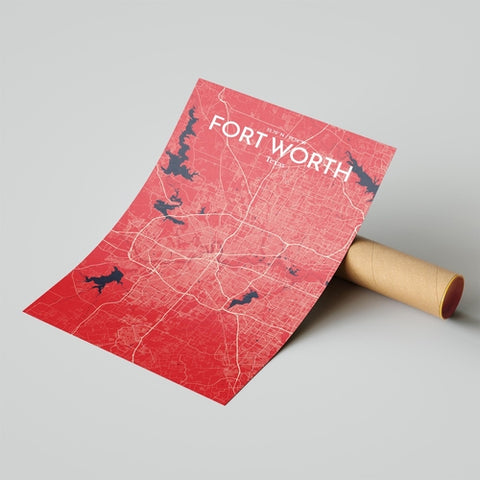 Fort Worth City Map Poster – Detailed Art Print of Fort Worth, Texas for Home Decor, Office Decor, Travel Art, and Unique Gifts