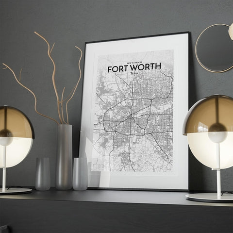 Fort Worth City Map Poster – Detailed Art Print of Fort Worth, Texas for Home Decor, Office Decor, Travel Art, and Unique Gifts