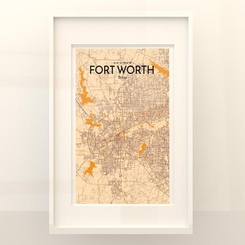 Fort Worth City Map Poster – Detailed Art Print of Fort Worth, Texas for Home Decor, Office Decor, Travel Art, and Unique Gifts