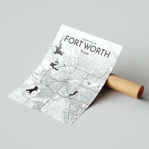 Fort Worth City Map Poster – Detailed Art Print of Fort Worth, Texas for Home Decor, Office Decor, Travel Art, and Unique Gifts