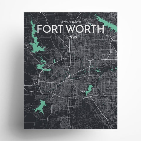 Fort Worth City Map Poster – Detailed Art Print of Fort Worth, Texas for Home Decor, Office Decor, Travel Art, and Unique Gifts