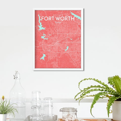 Fort Worth City Map Poster – Detailed Art Print of Fort Worth, Texas for Home Decor, Office Decor, Travel Art, and Unique Gifts