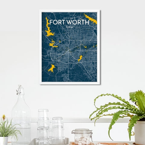 Fort Worth City Map Poster – Detailed Art Print of Fort Worth, Texas for Home Decor, Office Decor, Travel Art, and Unique Gifts