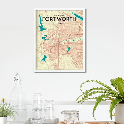 Fort Worth City Map Poster – Detailed Art Print of Fort Worth, Texas for Home Decor, Office Decor, Travel Art, and Unique Gifts