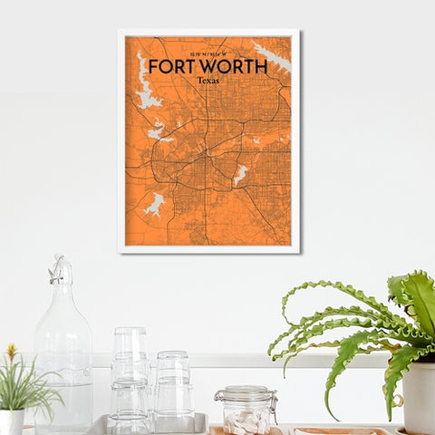 Fort Worth City Map Poster – Detailed Art Print of Fort Worth, Texas for Home Decor, Office Decor, Travel Art, and Unique Gifts