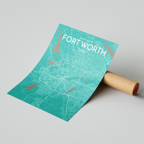 Fort Worth City Map Poster – Detailed Art Print of Fort Worth, Texas for Home Decor, Office Decor, Travel Art, and Unique Gifts