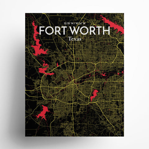 Fort Worth City Map Poster – Detailed Art Print of Fort Worth, Texas for Home Decor, Office Decor, Travel Art, and Unique Gifts