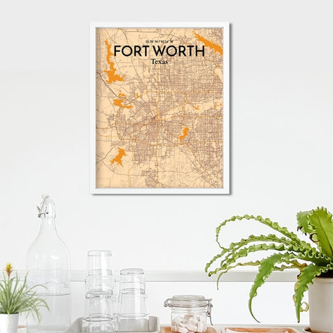 Fort Worth City Map Poster – Detailed Art Print of Fort Worth, Texas for Home Decor, Office Decor, Travel Art, and Unique Gifts