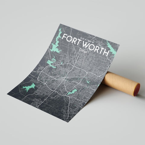 Fort Worth City Map Poster – Detailed Art Print of Fort Worth, Texas for Home Decor, Office Decor, Travel Art, and Unique Gifts