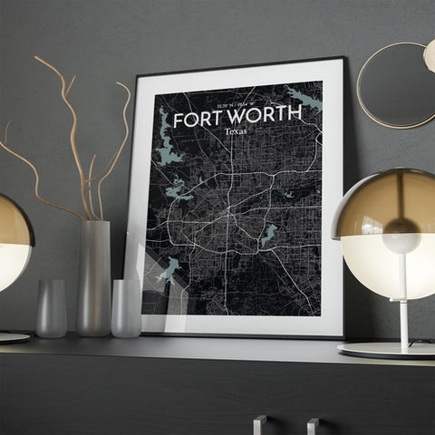 Fort Worth City Map Poster – Detailed Art Print of Fort Worth, Texas for Home Decor, Office Decor, Travel Art, and Unique Gifts