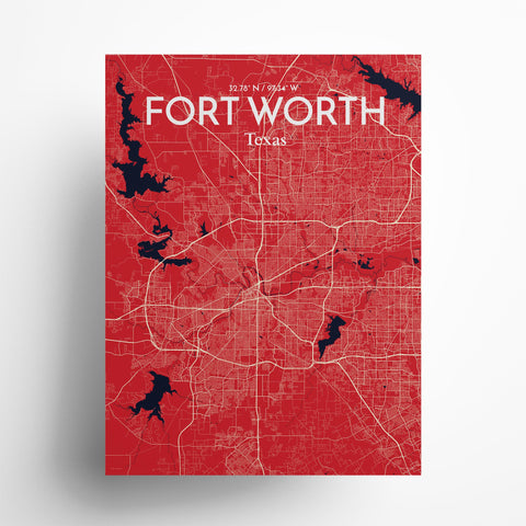 Fort Worth City Map Poster – Detailed Art Print of Fort Worth, Texas for Home Decor, Office Decor, Travel Art, and Unique Gifts