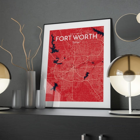 Fort Worth City Map Poster – Detailed Art Print of Fort Worth, Texas for Home Decor, Office Decor, Travel Art, and Unique Gifts