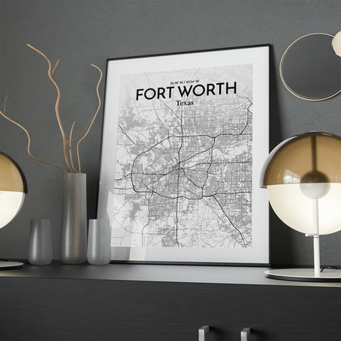 Fort Worth City Map Poster – Detailed Art Print of Fort Worth, Texas for Home Decor, Office Decor, Travel Art, and Unique Gifts