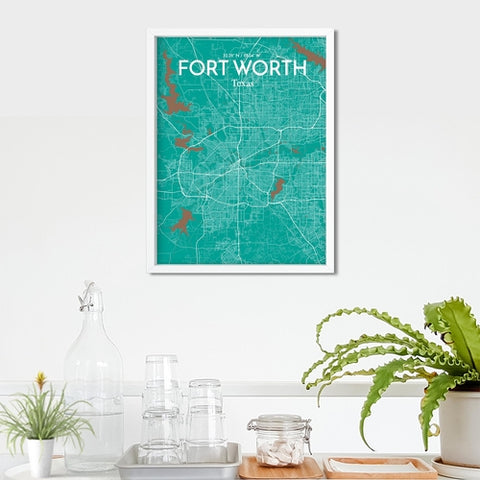 Fort Worth City Map Poster – Detailed Art Print of Fort Worth, Texas for Home Decor, Office Decor, Travel Art, and Unique Gifts