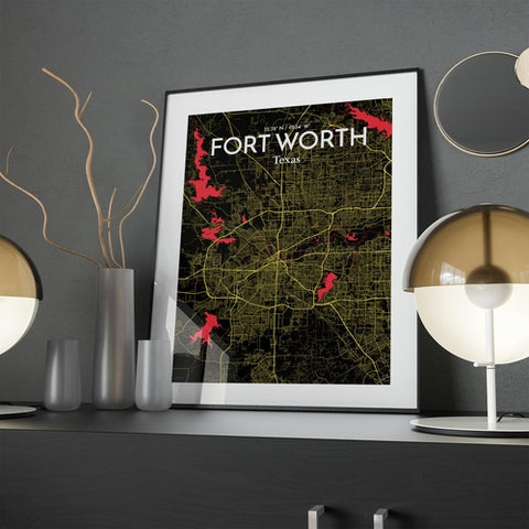 Fort Worth City Map Poster – Detailed Art Print of Fort Worth, Texas for Home Decor, Office Decor, Travel Art, and Unique Gifts