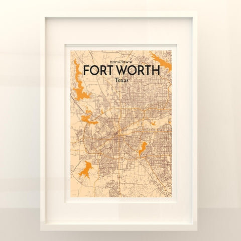 Fort Worth City Map Poster – Detailed Art Print of Fort Worth, Texas for Home Decor, Office Decor, Travel Art, and Unique Gifts