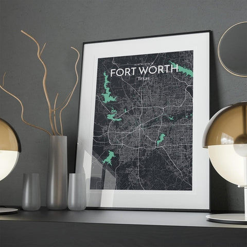 Fort Worth City Map Poster – Detailed Art Print of Fort Worth, Texas for Home Decor, Office Decor, Travel Art, and Unique Gifts