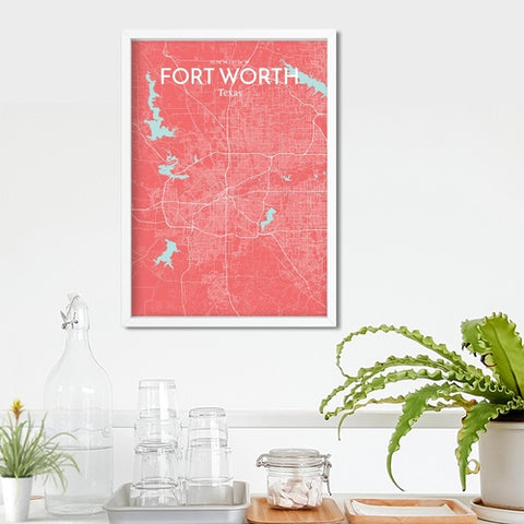 Fort Worth City Map Poster – Detailed Art Print of Fort Worth, Texas for Home Decor, Office Decor, Travel Art, and Unique Gifts