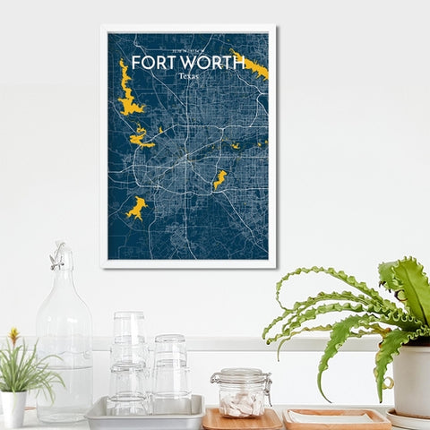 Fort Worth City Map Poster – Detailed Art Print of Fort Worth, Texas for Home Decor, Office Decor, Travel Art, and Unique Gifts