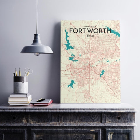 Fort Worth City Map Poster – Detailed Art Print of Fort Worth, Texas for Home Decor, Office Decor, Travel Art, and Unique Gifts