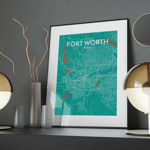 Fort Worth City Map Poster – Detailed Art Print of Fort Worth, Texas for Home Decor, Office Decor, Travel Art, and Unique Gifts