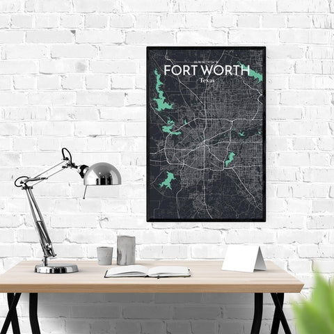 Fort Worth City Map Poster – Detailed Art Print of Fort Worth, Texas for Home Decor, Office Decor, Travel Art, and Unique Gifts