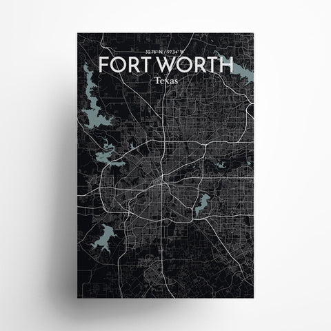 Fort Worth City Map Poster – Detailed Art Print of Fort Worth, Texas for Home Decor, Office Decor, Travel Art, and Unique Gifts