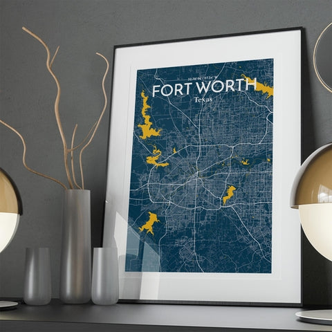 Fort Worth City Map Poster – Detailed Art Print of Fort Worth, Texas for Home Decor, Office Decor, Travel Art, and Unique Gifts